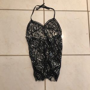 Sheer Black And Silver Dress